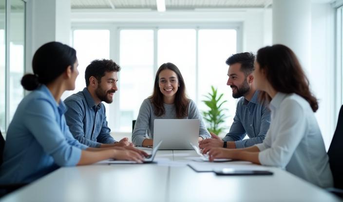 Anatolia Solutions Tech team collaborating in modern workspace
